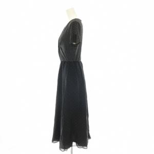 Max Mara ドットカシュクールワンピース 38 ブラック ホワイト