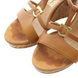 Salvatore Ferragamo ガンチーニ サンダル 6 23.5cm 茶 ブラウン ウェッジソールサンダル /RI OS OH