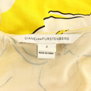 DIANE von FURSTENBERG シルク ノースリーブ ラップワンピース 総柄 2 イエロー /MY OS