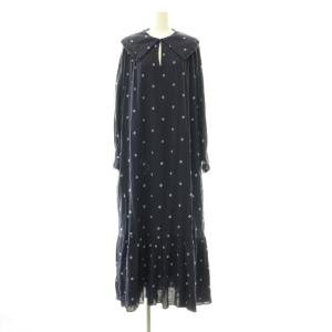 Cotton Gauze Full Embroidery Frill Collar Dress ワンピース