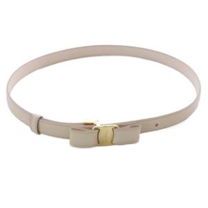Salvatore Ferragamo ベルト ヴァラ リボンモチーフ レザー ピンク CI-23 /YO34 OH