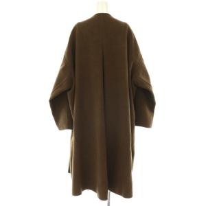 ENFOLD archetype ノーカラーリバーコート 38 ブラウン ベージュ