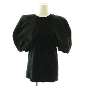 パフスリーブTシャツ カットソー 半袖 38 黒 ブラック /HS OS SH