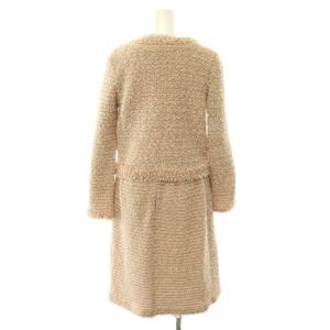 René リボンツイードジャケット×ワンピース セット 34 ピンク ベージュ