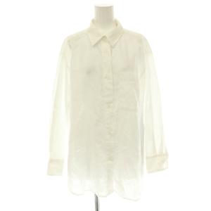 24SS リネンコットンシャツ シアー 長袖 白 ホワイト /HS OS