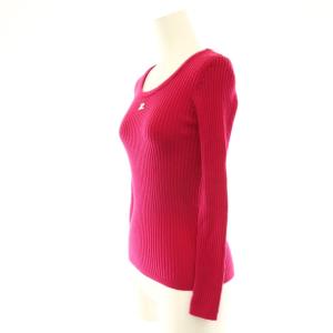 courreges ロゴ リブニット セーター S マゼンタピンク /ES OS