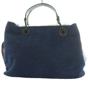 EMPORIO ARMANI デニムパッチワーク2WAYバッグ ハンド ショルダー 紺 ネイビー /SS OS