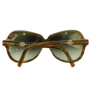 FENDI サングラス オーバル べっ甲柄 花柄 度無し 茶 ブラウン /SS OS OH