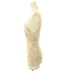 babaco cable tank-top with lace ニットタンク セーター レース カシミヤ混 F ライトベージュ