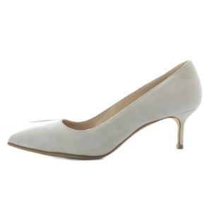 MANOLO BLAHNIK パンプス ハイヒール ポインテッドトゥ スエード 34 グレー /YO1