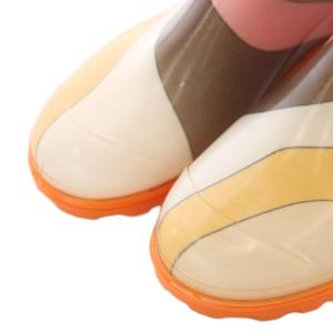 Emilio Pucci レインブーツ 長靴 37 23.5cm オレンジ ベージュ 茶色 ブラウン プッチ柄 マーブル柄 オレンジソール