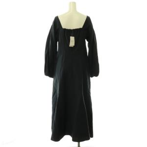 VERMEIL par iena 24SS トリプルクロスフレアワンピース ロング 38 ネイビー /CX OS
