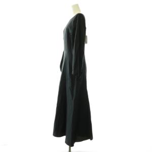VERMEIL par iena 24SS トリプルクロスフレアワンピース ロング 38 ネイビー /CX OS