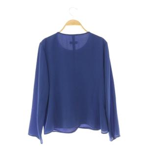 EMPORIO ARMANI ラップ ラッフルブラウス 長袖 USA 44 ブルー /MY OS