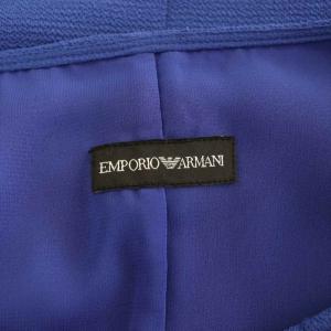 EMPORIO ARMANI ラップ ラッフルブラウス 長袖 USA 44 ブルー /MY OS