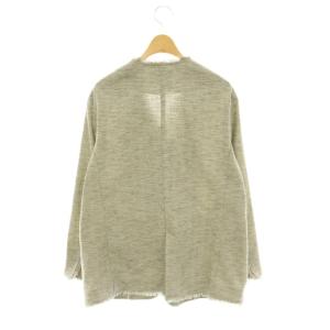 23区 vingt-trois 26SS リネンライクブッチャーフリンジノーカラージャケット 薄手 38 グレー