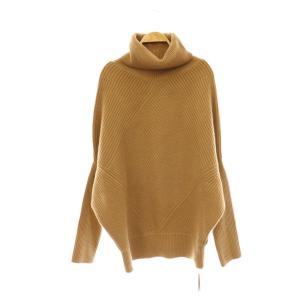 タートルネックニット プルオーバー キャメル