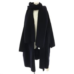 SMOOTH KNIT GOWN MIDI コート ウール ネイビー