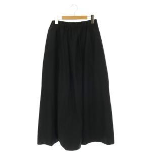 25SS Pleasantly スカート フレア ギャザー スリット 36 ブラック 25-060-500-7110-1-0