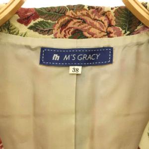 M'S GRACY ゴブランフラワージャケット 1B ビジューボタン 38 ベージュ /HS OS SH