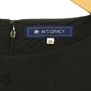 M'S GRACY エンブロイダリー ノースリーブ ワンピース ミモレ丈 ロング 38 黒 ブラック /HS OS SH