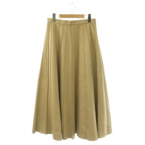 ロングスカート プリーツ ラムレザー 40 ベージュ 3110500128 /MI OS