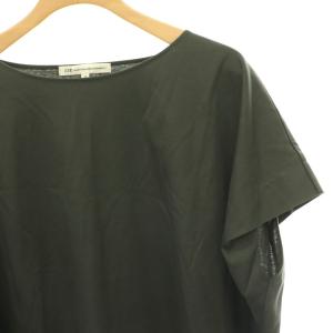 23区 vingt-trois 25SS スムースデザインフレンチスリーブTシャツ カットソー 38 チャコールグレー