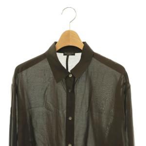 VERMEIL par iena 25SS キュプラコットンフォルムシャツ 長袖 ブラウン /DO OS