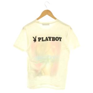 HYSTERIC GLAMOUR ×PLAY BOY Printed T-shirts Tシャツ プリント クルーネック 半袖 S 白 ホワイト