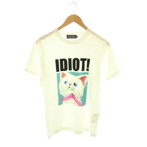 IDIOT CAT Tシャツ プリント クルーネック 半袖 S 白 ホワイト /HS OS SH