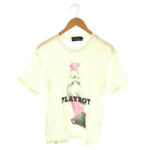 × PLAYBOY PLAYMATE ASHLEY Tシャツ クルーネック プリント 半袖 S 白 ホワイト