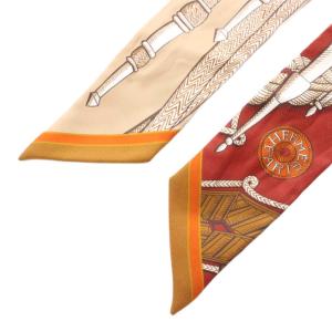 HERMES Zouaves et Dragons ズアヴとドラゴン ツイリー シルク スカーフ オレンジ