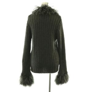 John Galliano モヘヤ混ファーニットカーディガン 長袖 S グレー /DO OS