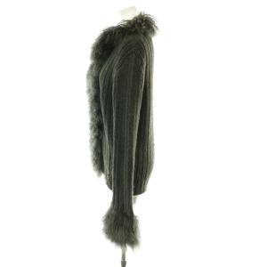 John Galliano モヘヤ混ファーニットカーディガン 長袖 S グレー /DO OS