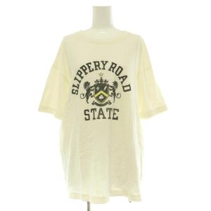 Tシャツ カットソー F 白 ホワイト ロゴ プリント クルーネック 半袖 /BB