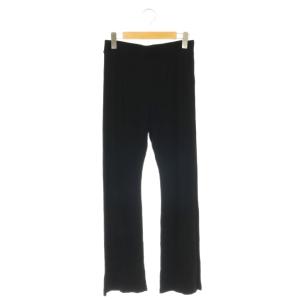 24SS Rayon リブパンツ フレアパンツ ブラック /ES OS