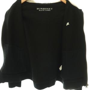 BURBERRY BLACK LABEL ジップパーカー フード裏ボア 3 ブラック /HK OS