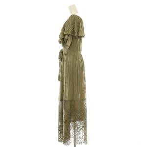 Grace Class 25AW ラッフルレース切替マキシワンピース ロング 半袖 36 カーキ /DO OS