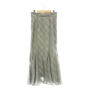 24SS チェックシアーマーメイドスカート ロング フレア 1 グレー /DO OS