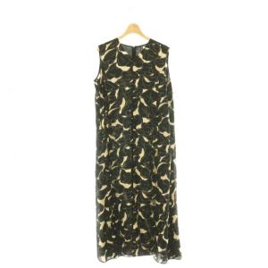 vingt-trois 24SS Ratti フラワーアートプリント ワンピース Vネック 40 ブラック