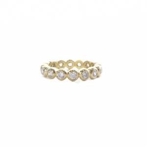 SWAROVSKI IMBER リング ラウンドカット 指輪 16号 ゴールド色 /SR
