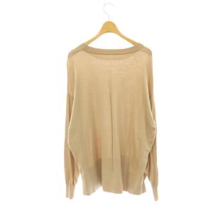 L'Appartement Silk  CTN C/N  KNIT ニット カットソー クルーネック シルク混 長袖 ベージュ /HS