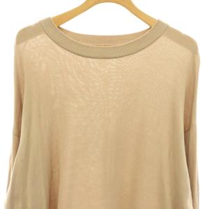L'Appartement Silk  CTN C/N  KNIT ニット カットソー クルーネック シルク混 長袖 ベージュ /HS