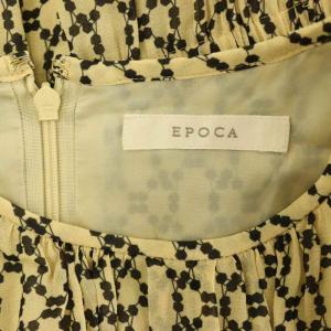EPOCA シルクシフォン ワンピース ロング 総柄 ノースリーブ 38 ベージュ /MY OS