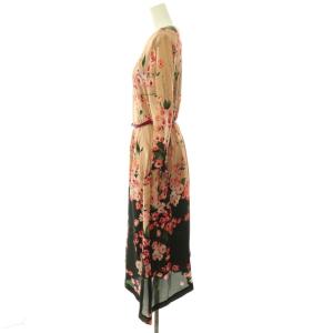 Max Mara シルク ワンピース フラワープリント 38 ベージュ