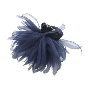 VERMEIL par iena 25SS シルクオーガンジーコサージュ 紺 ネイビー /SR