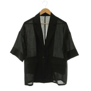 26SS ハーフスリーブ ジャケット テーラード 薄手 ブラック 26-010-700-6021-1-0