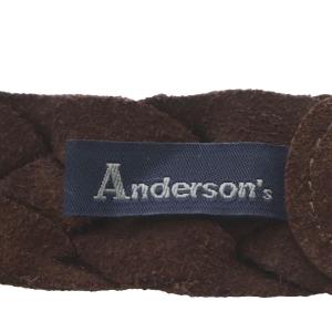 Anderson's ベルト メッシュ ウエスタン 編み込み スエード ダークブラウン /YO36 AD