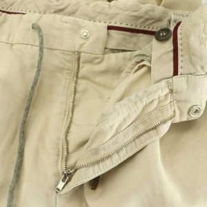 BRUNELLO CUCINELLI LEISURE FIT 2タック リネン テーパードパンツ 48 生成り /MI OS AD