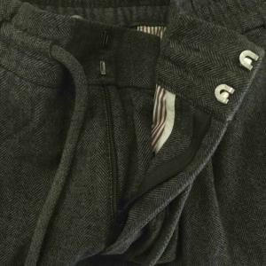 BRUNELLO CUCINELLI LEISURE FIT ドローコード ヘリンボーン パンツ 48 グレー